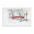 Red Bridge Crossing Greeting Card - Red Lined White Envelope